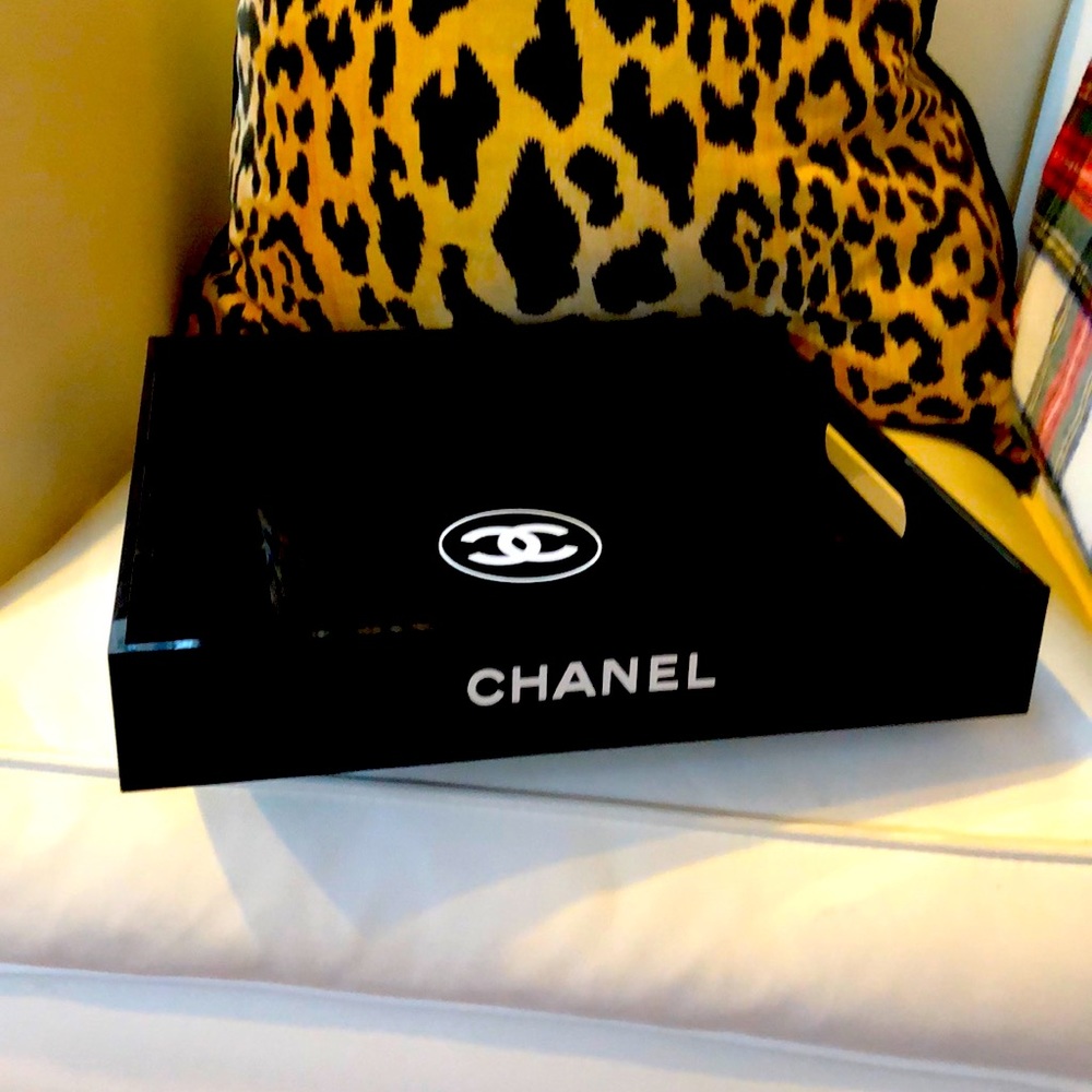 Chanel Black Acrylic Vanity/Coffee Table T…